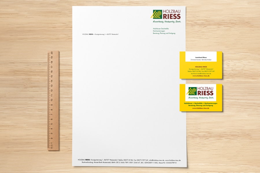 HR corporate design Briefbogen und Visitenkarte