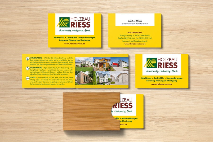 HR corporate design Visitenkarten mit Schuber