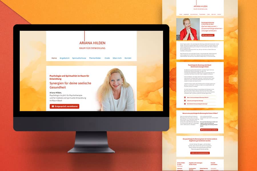 Webdesign für Ariana Hilden