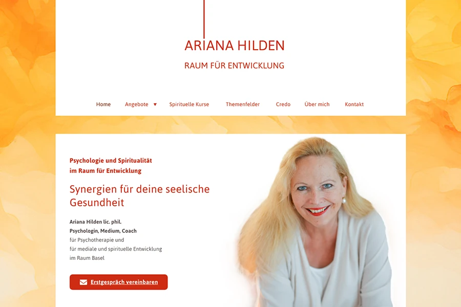 Ariana Hilden Website nachher