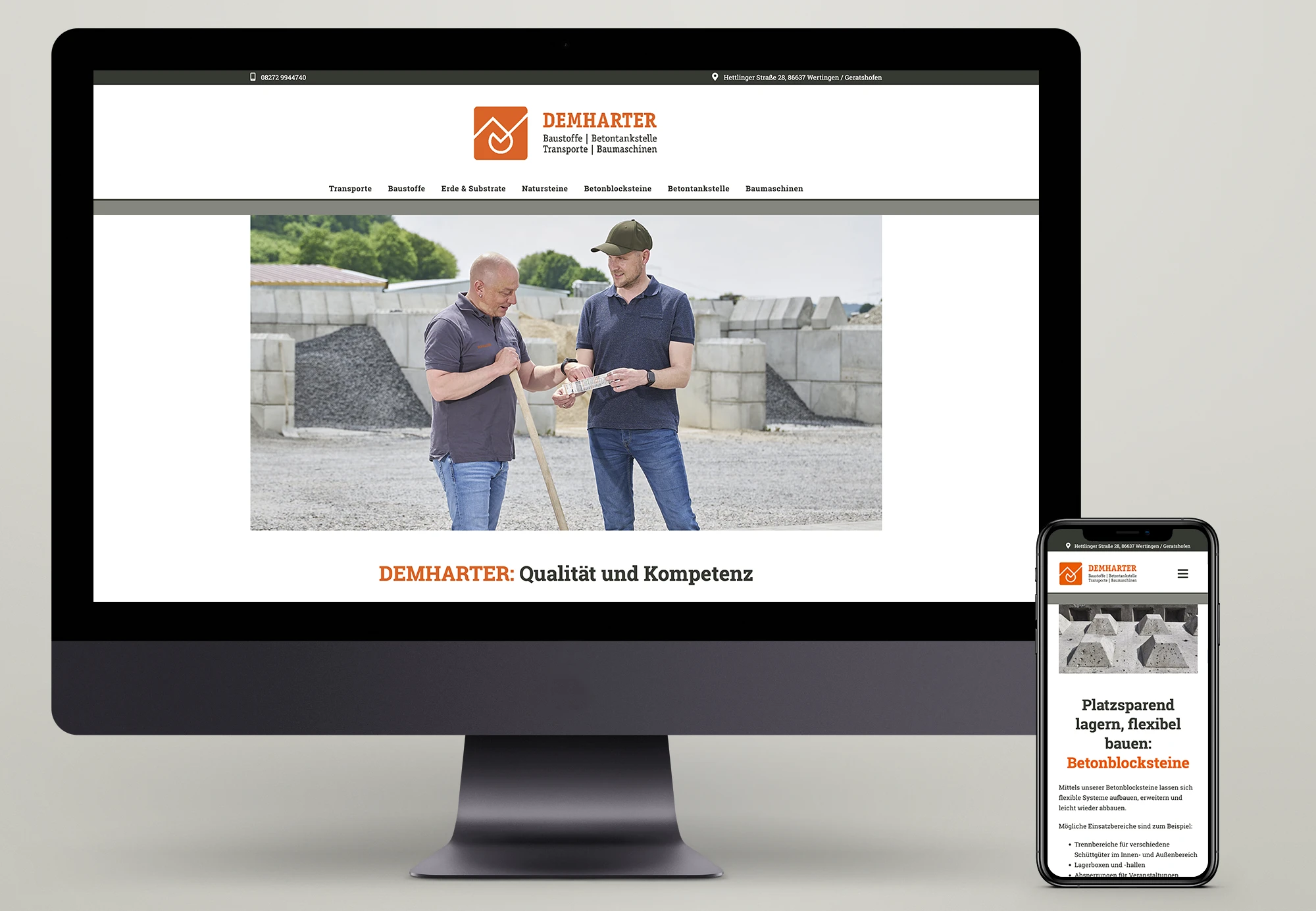 Demharter_Web 2 Startseite auf diversen Endgeräten Demharter