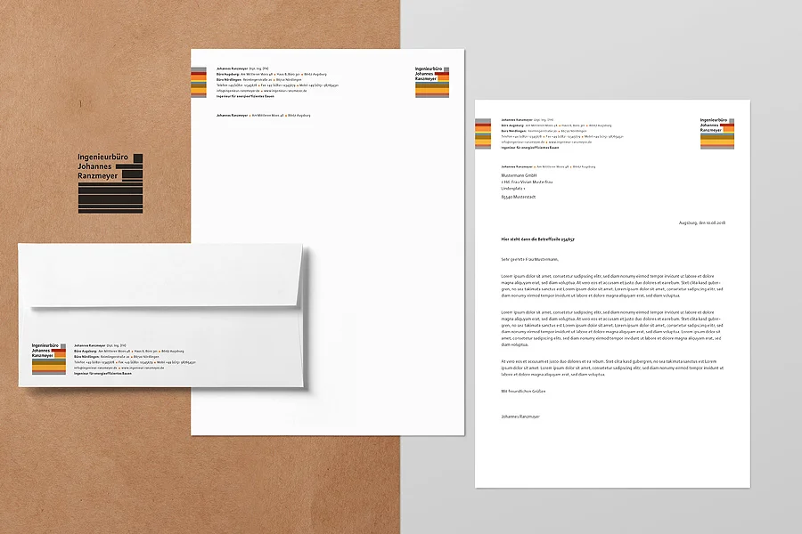 JR corporate design Geschäftspapiere Anschreiben und Visitenkarten